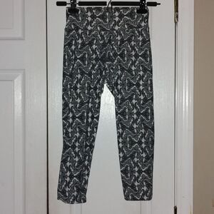 Liquido Wardy  white gray patterned wide waist band cropped yoga leggings  Sz M